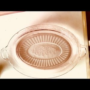 Vintage Pink Glass Platter